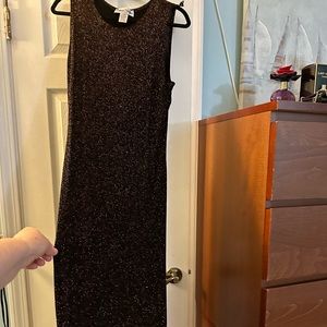 Ronni Nicole by Ouida evening dress with multi-colored spangles for extra sparkl